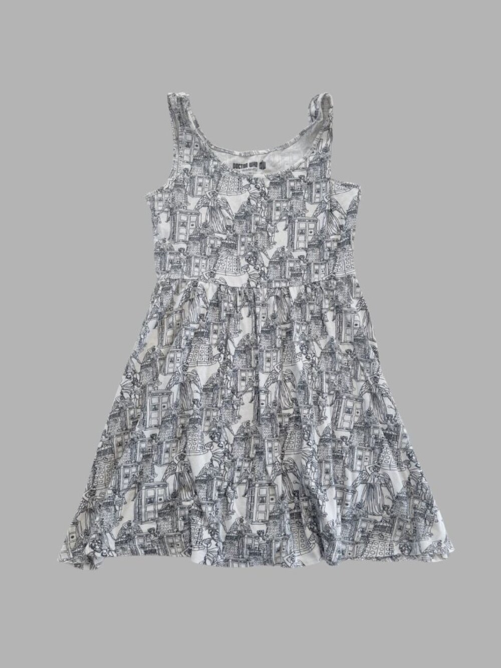 Her Universe Doctor Who Bad Guys Villains Skater Dress Off-White Mini - Picture 7 of 7